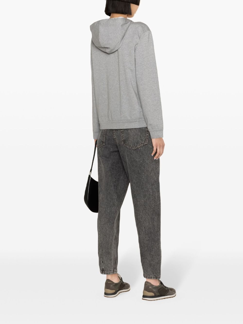 mÃ©lange-effect zipped-up hoodie - 4