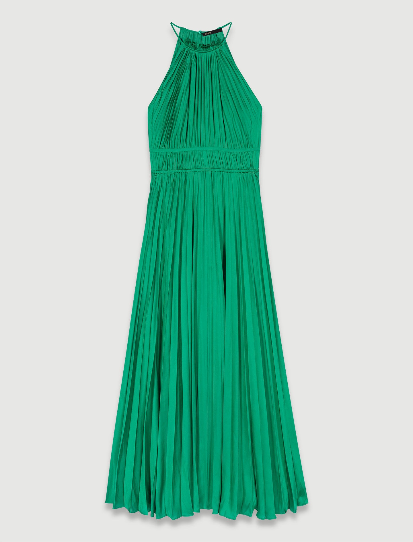Pleated satin maxi dress - 1