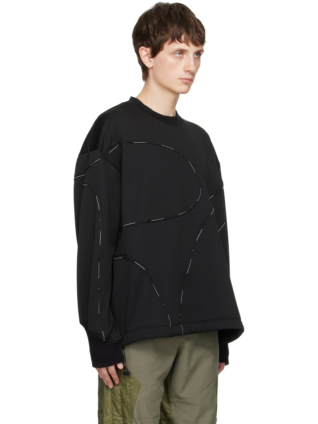 Black Piping Sweatshirt - 2
