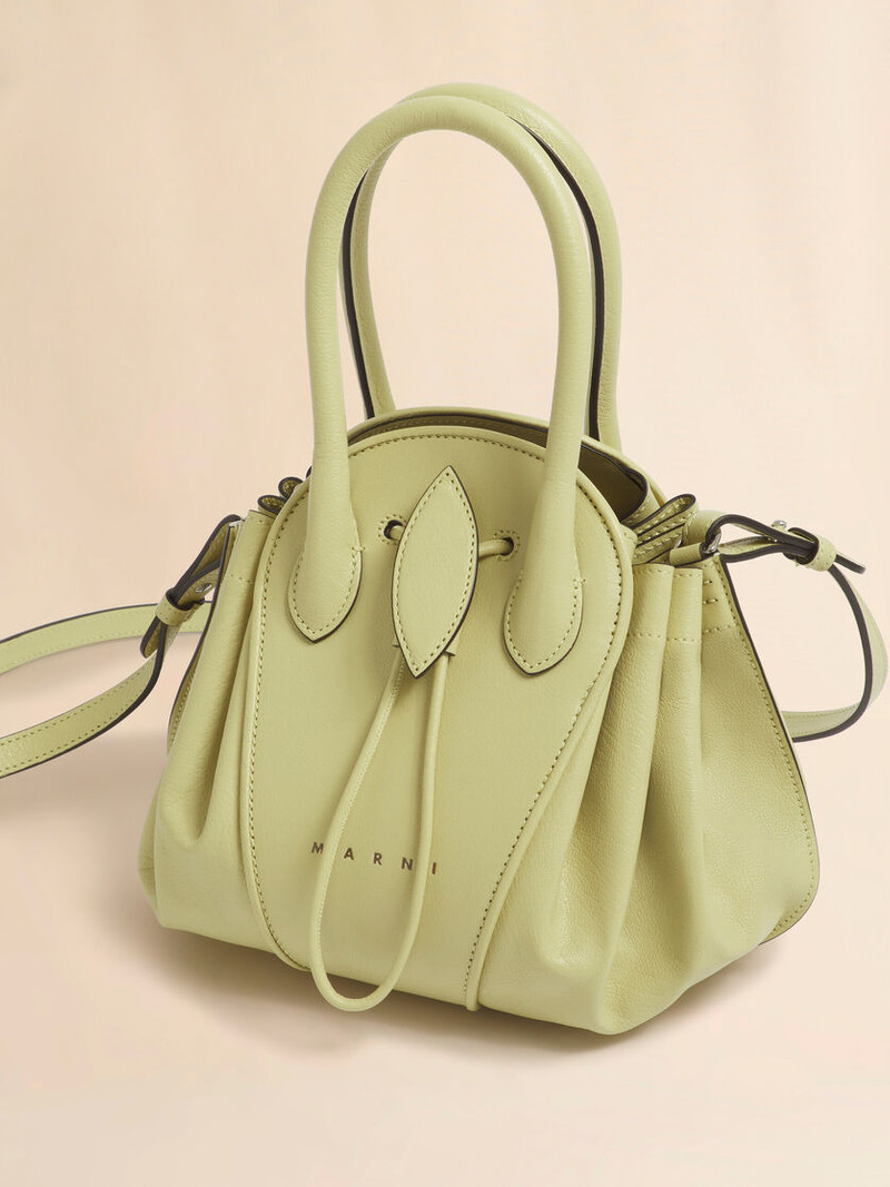 YELLOW LEATHER TULIPEA SMALL HANDBAG 5