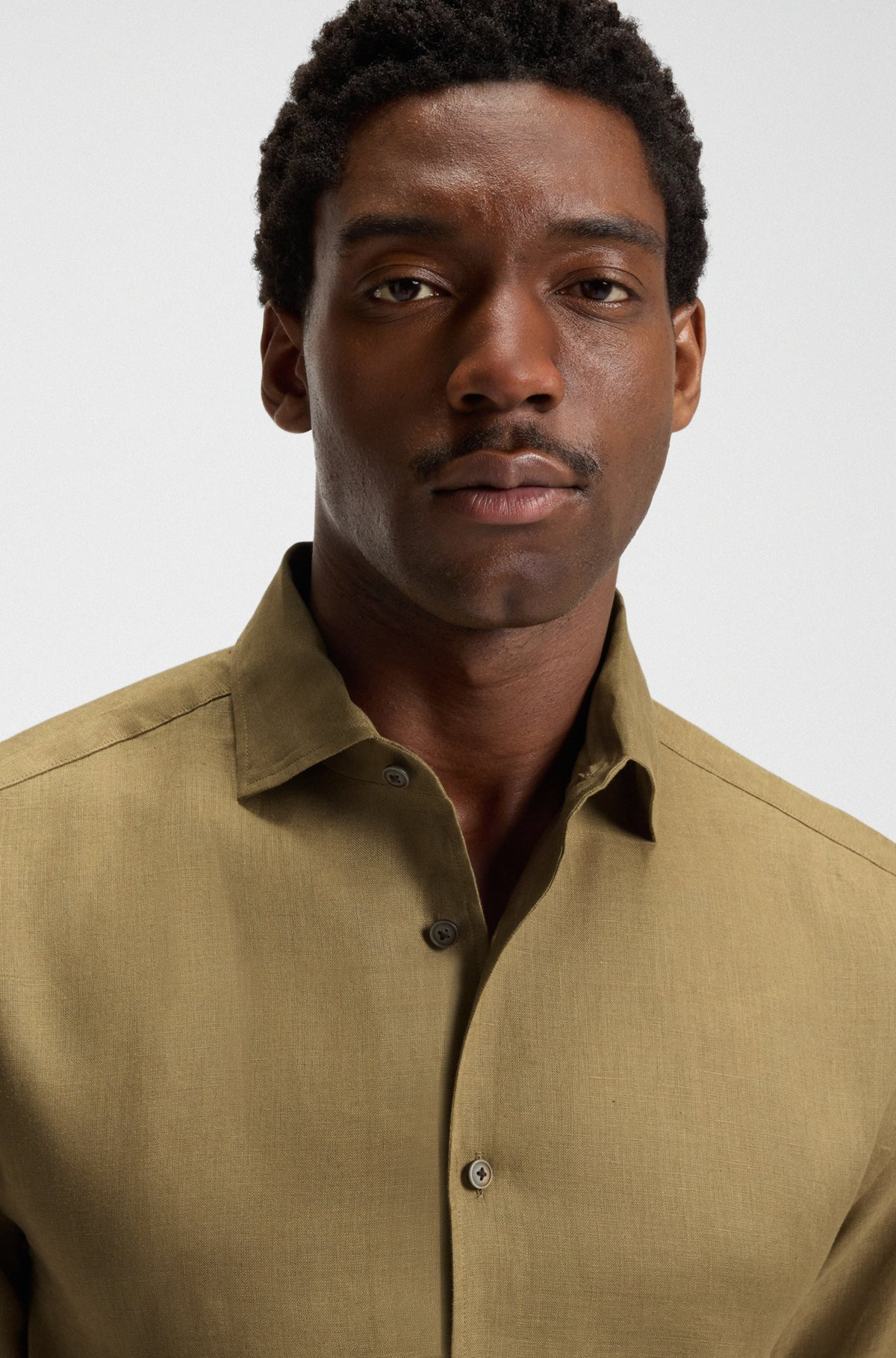 BECKHAM X BOSS RELAXED-FIT SHIRT IN LINEN - 3