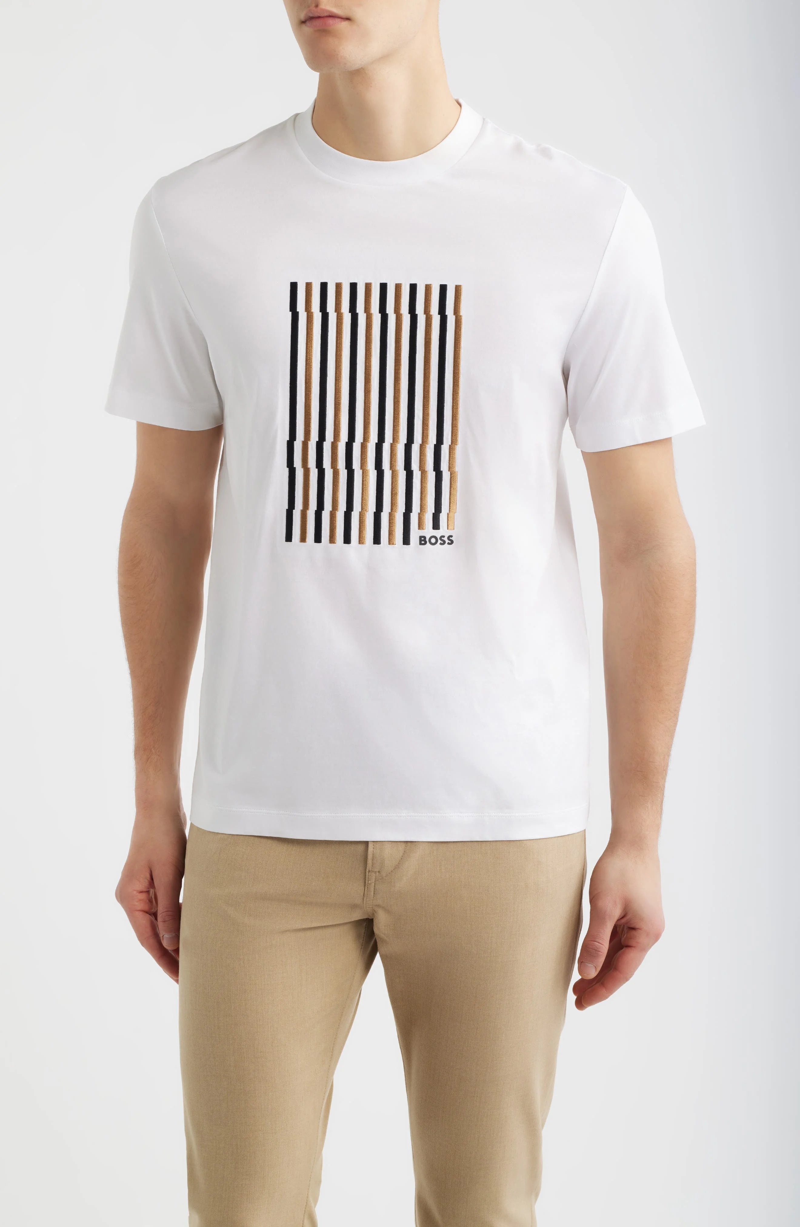 BOSS Thompson Cotton Graphic T-Shirt in White - 1