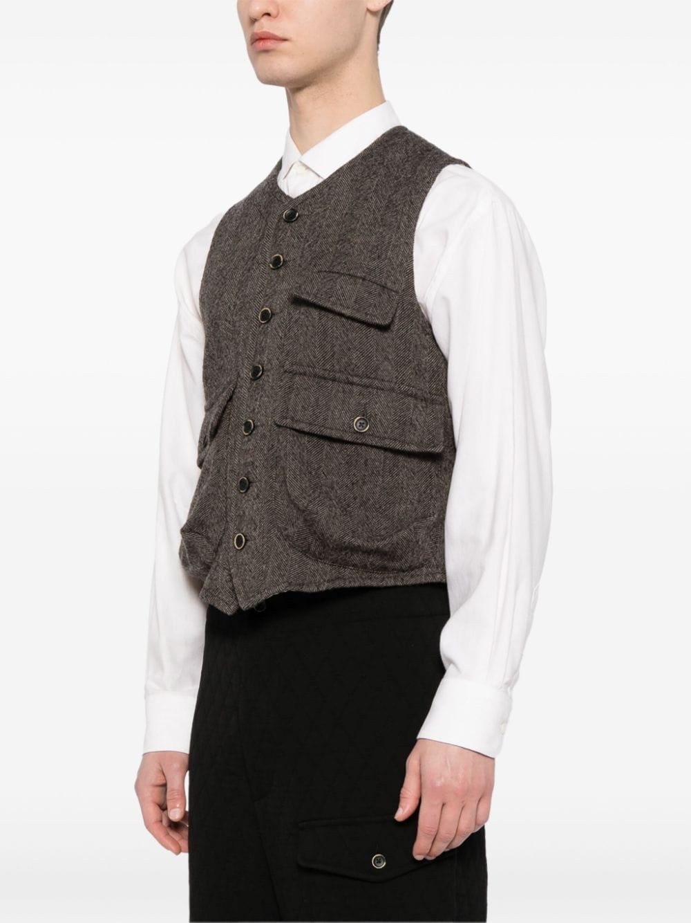 V-neck wool waistcoat - 3