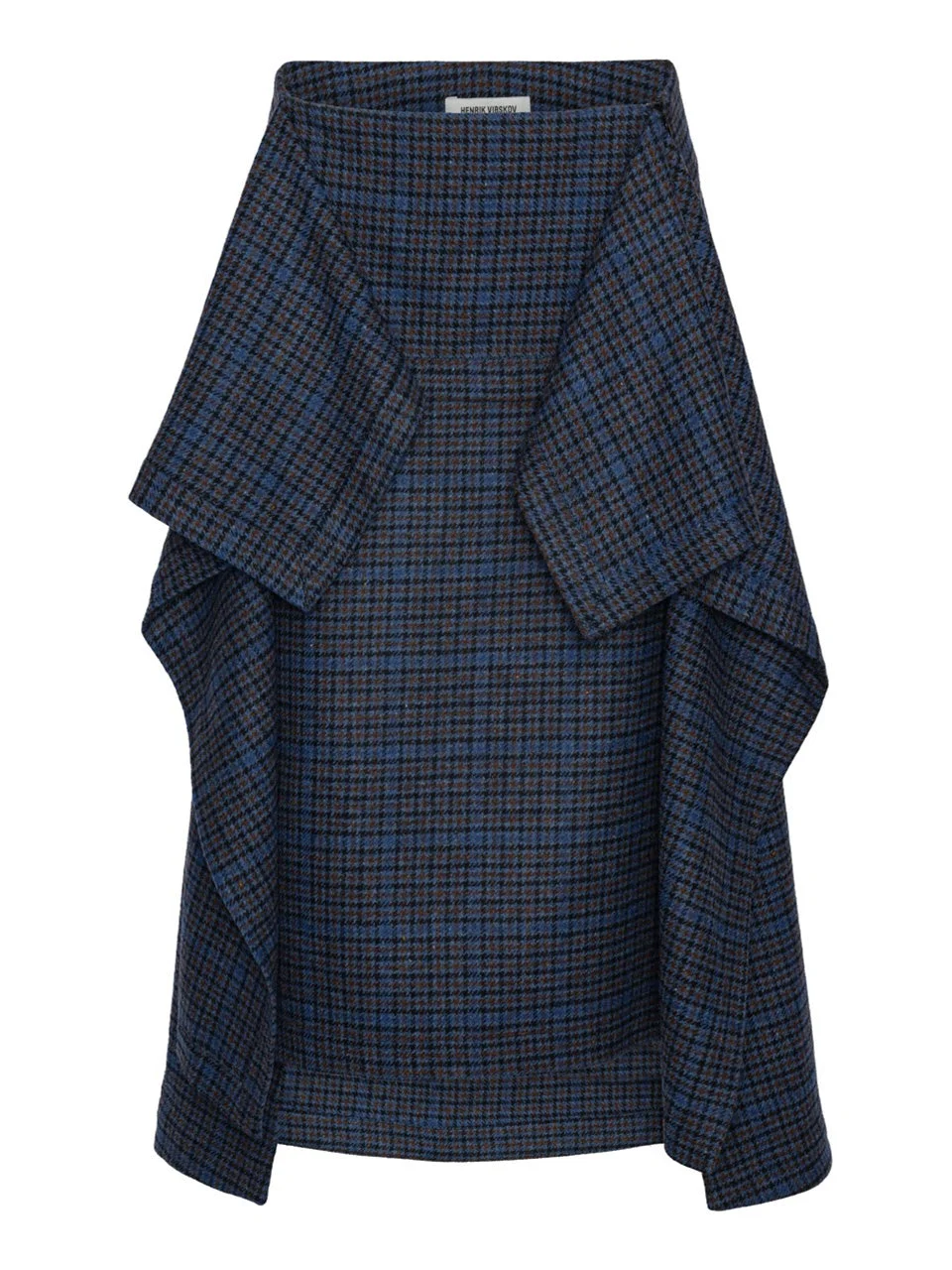 BLANKET SKIRT - BLUE WOOL CHECKS - 1