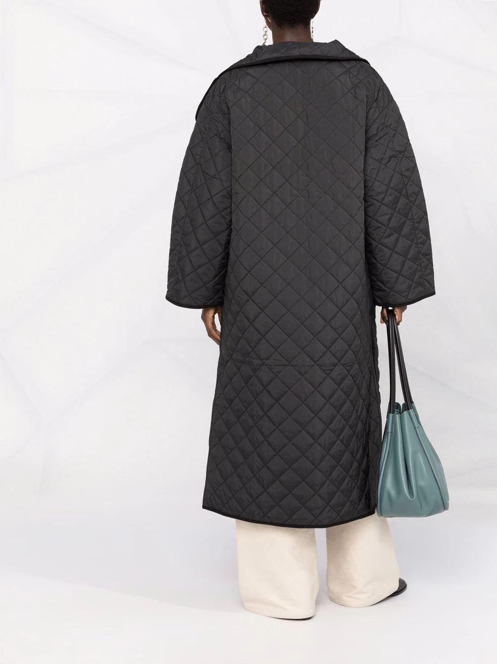 oversize quilted wrap coat - 4