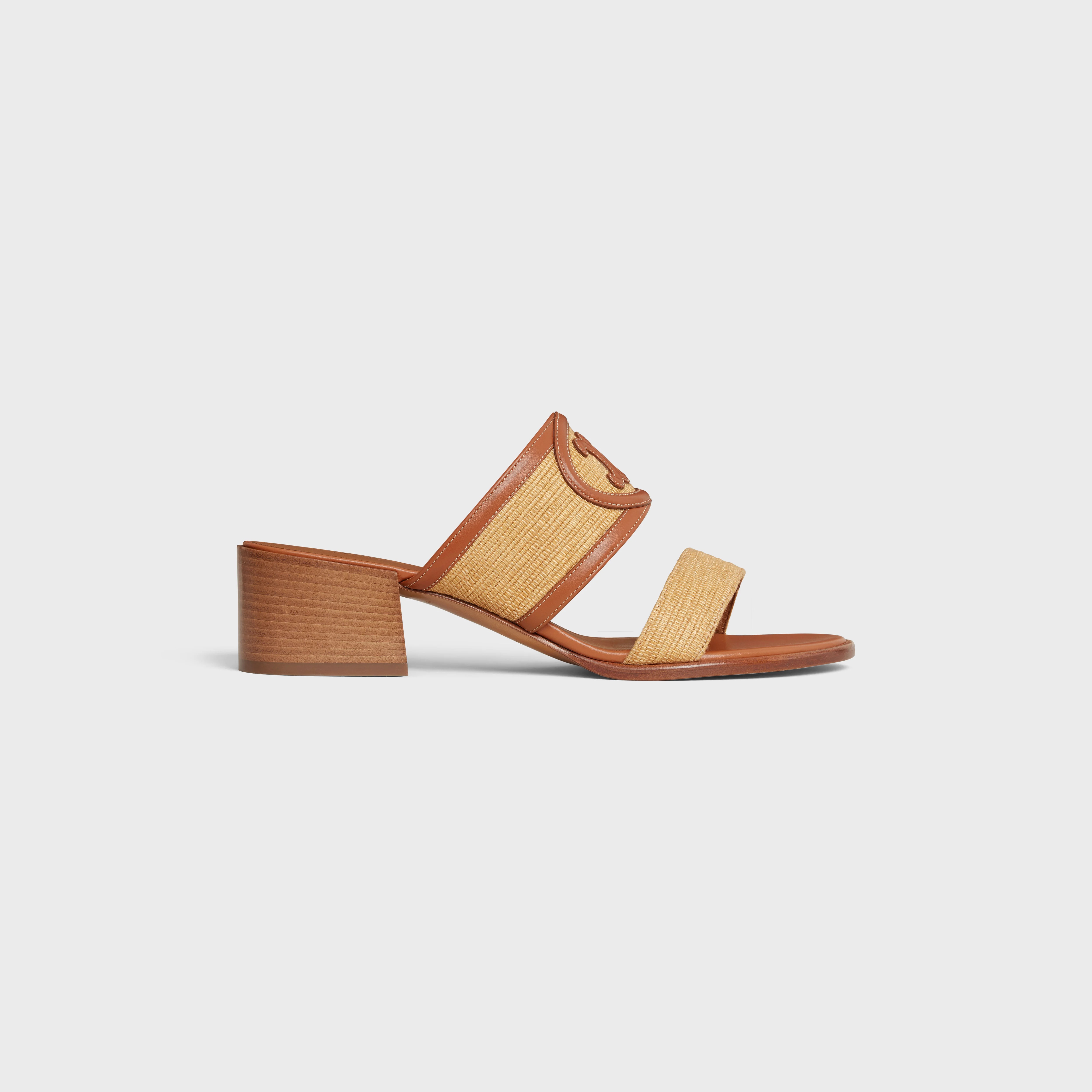 CELINE APPOLINE MULE in RAFFIA & CALFSKIN - 1