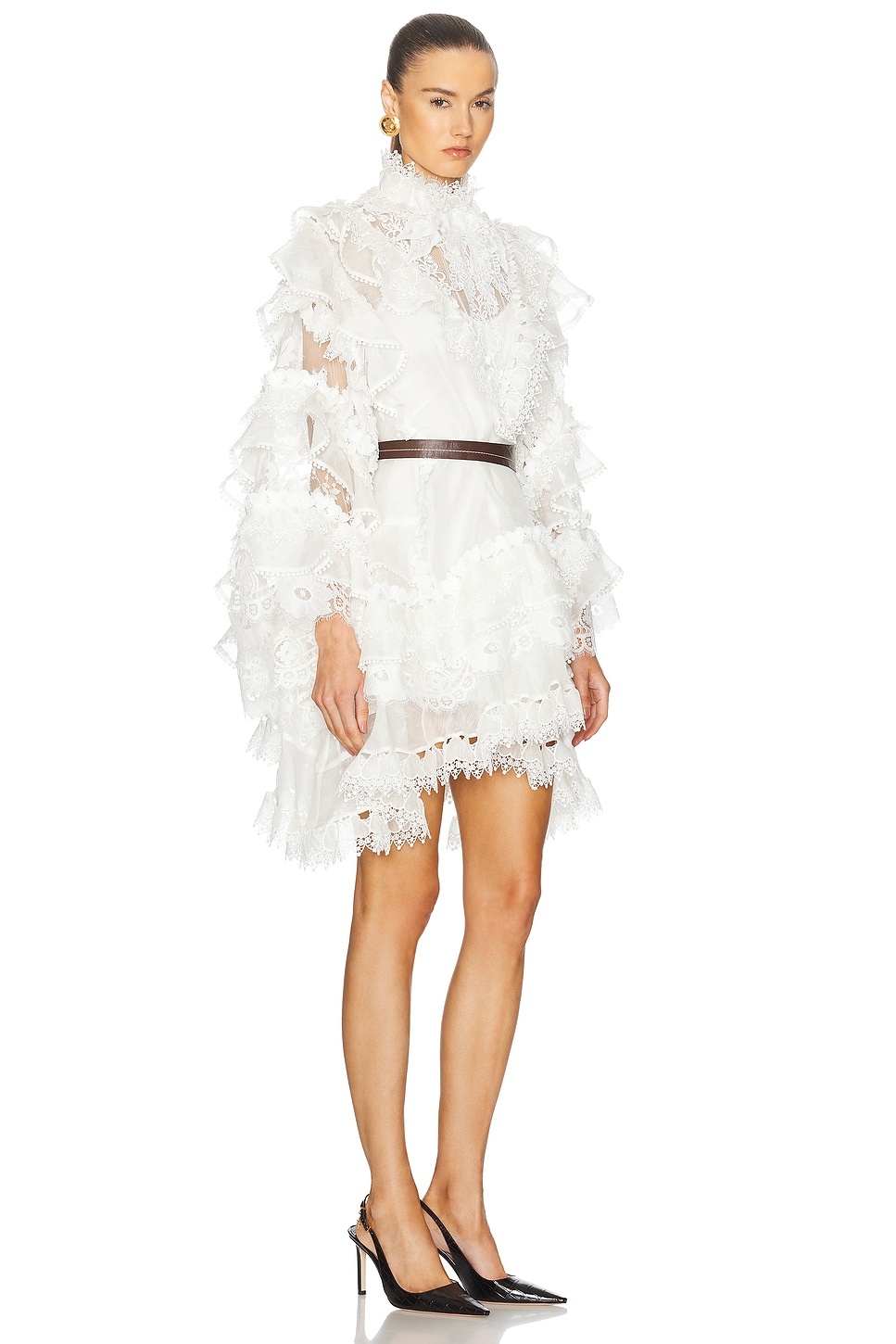 【Zimmermann】CRUSH HEART TRIM MINI DRESS レース ミニドレス Crush Heart Trim Mini Dress Ivory Online | Zimmermann