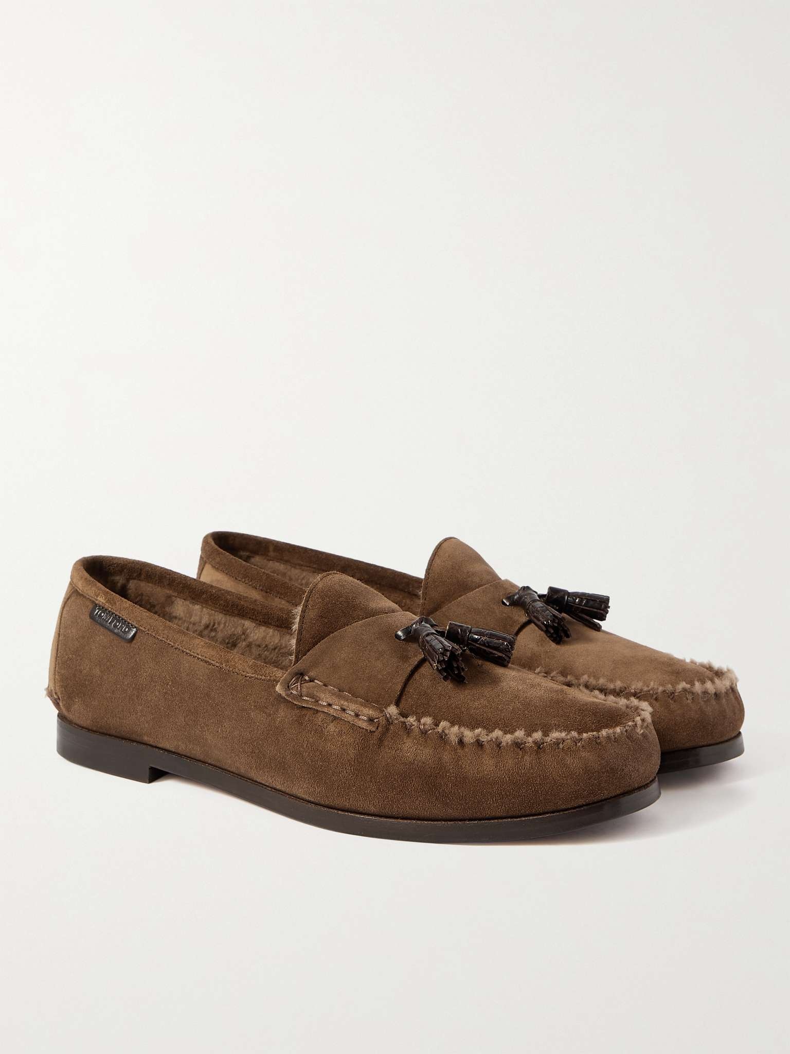 Berwick Shearling-Lined Tasselled Suede Loafers - 4