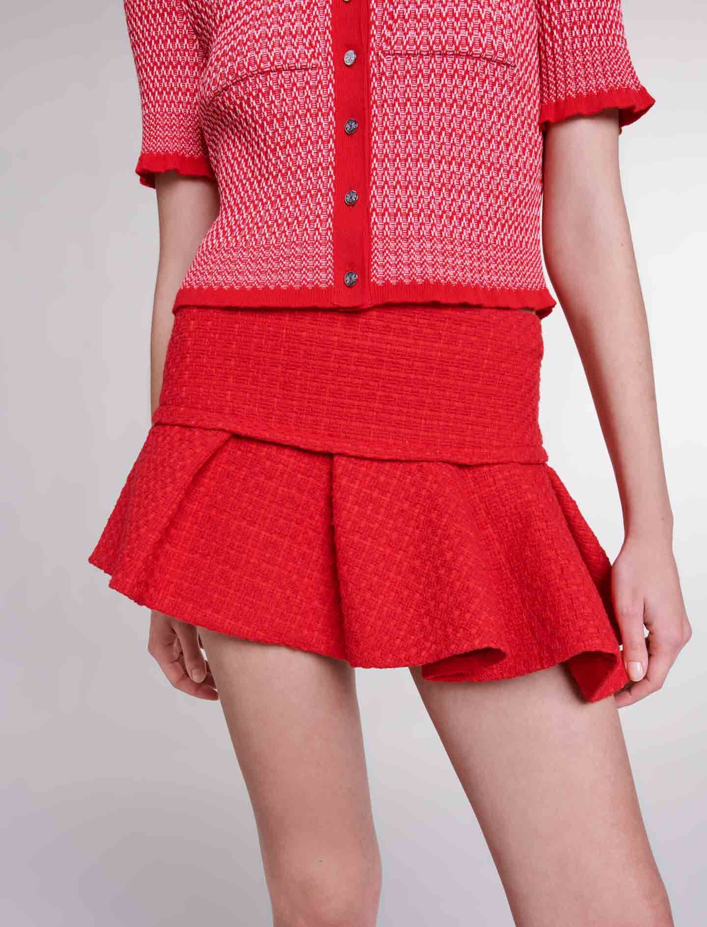 Asymmetrical tweed miniskirt - 6
