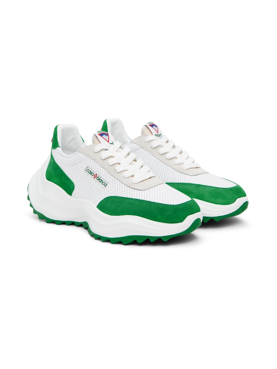 Green & White Atlantis Sneakers - 4