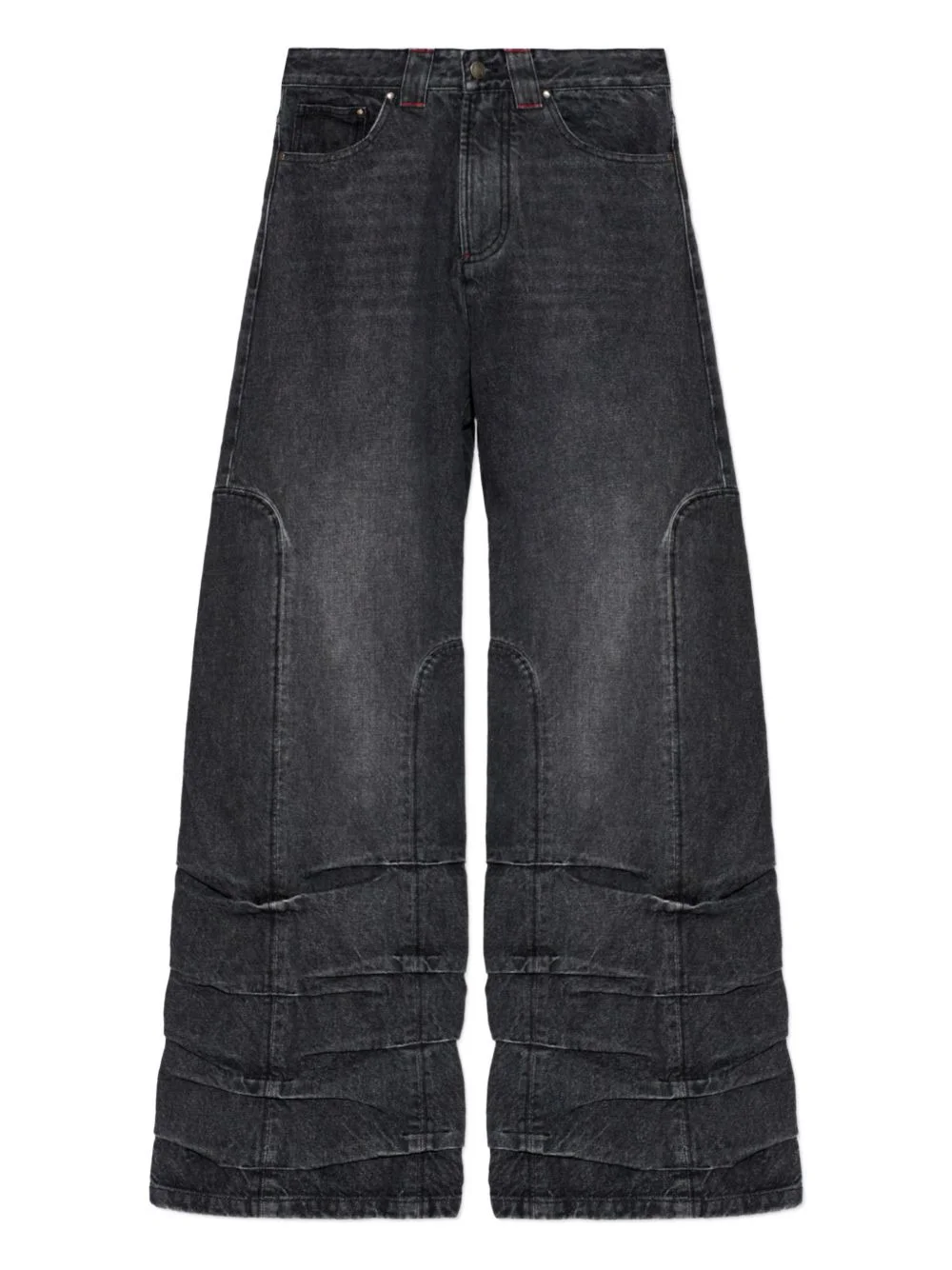 smoke-detailed wide-leg jeans - 1