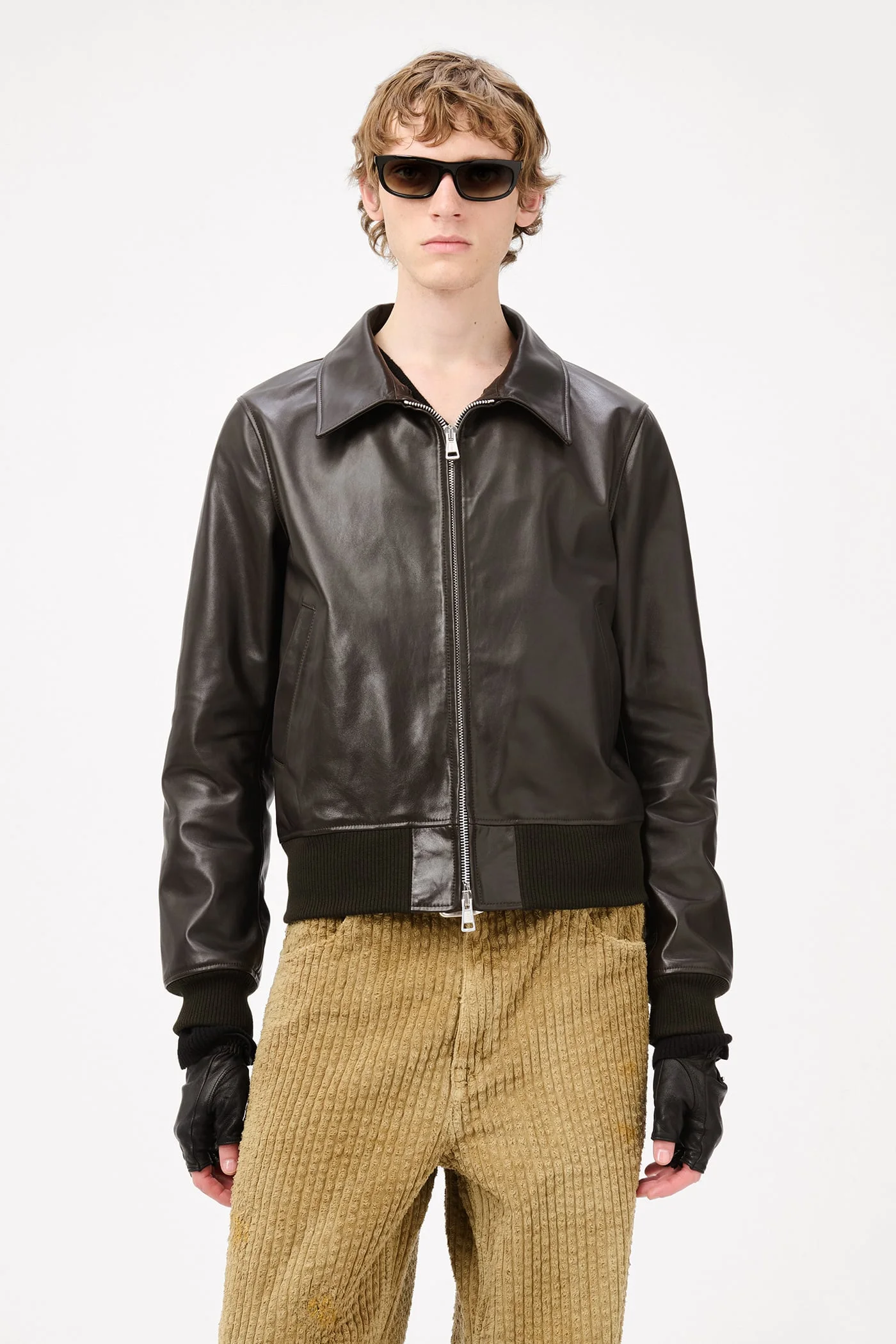 Our Legacy Pharos Bomber Umber Brown Fluid Calfskin - M4259PU 
