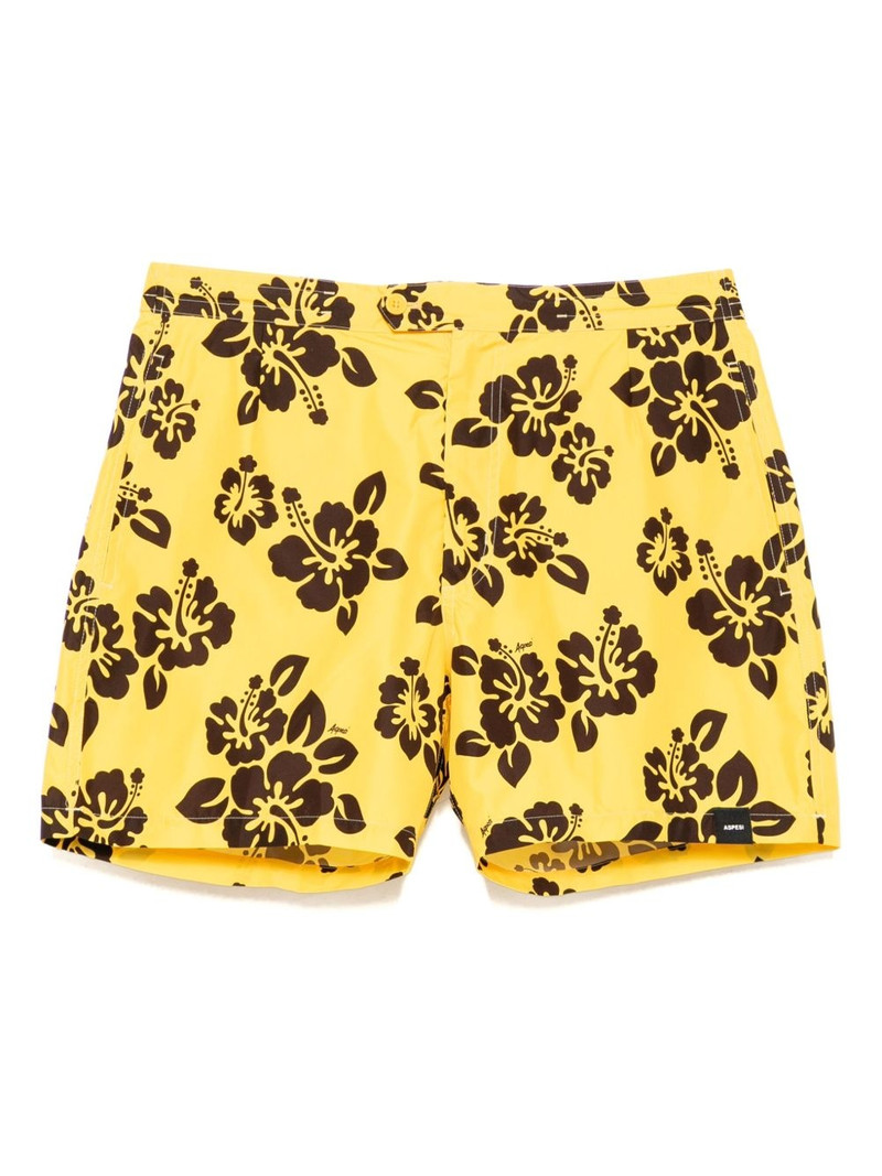 hibiscus-print swim shorts 1