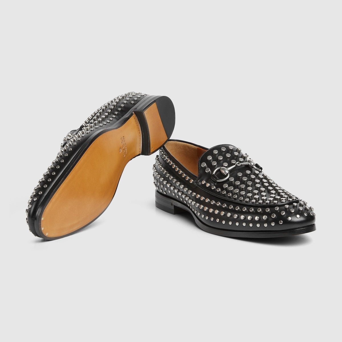 Gucci Horsebit Studded Leather Loafers - 4