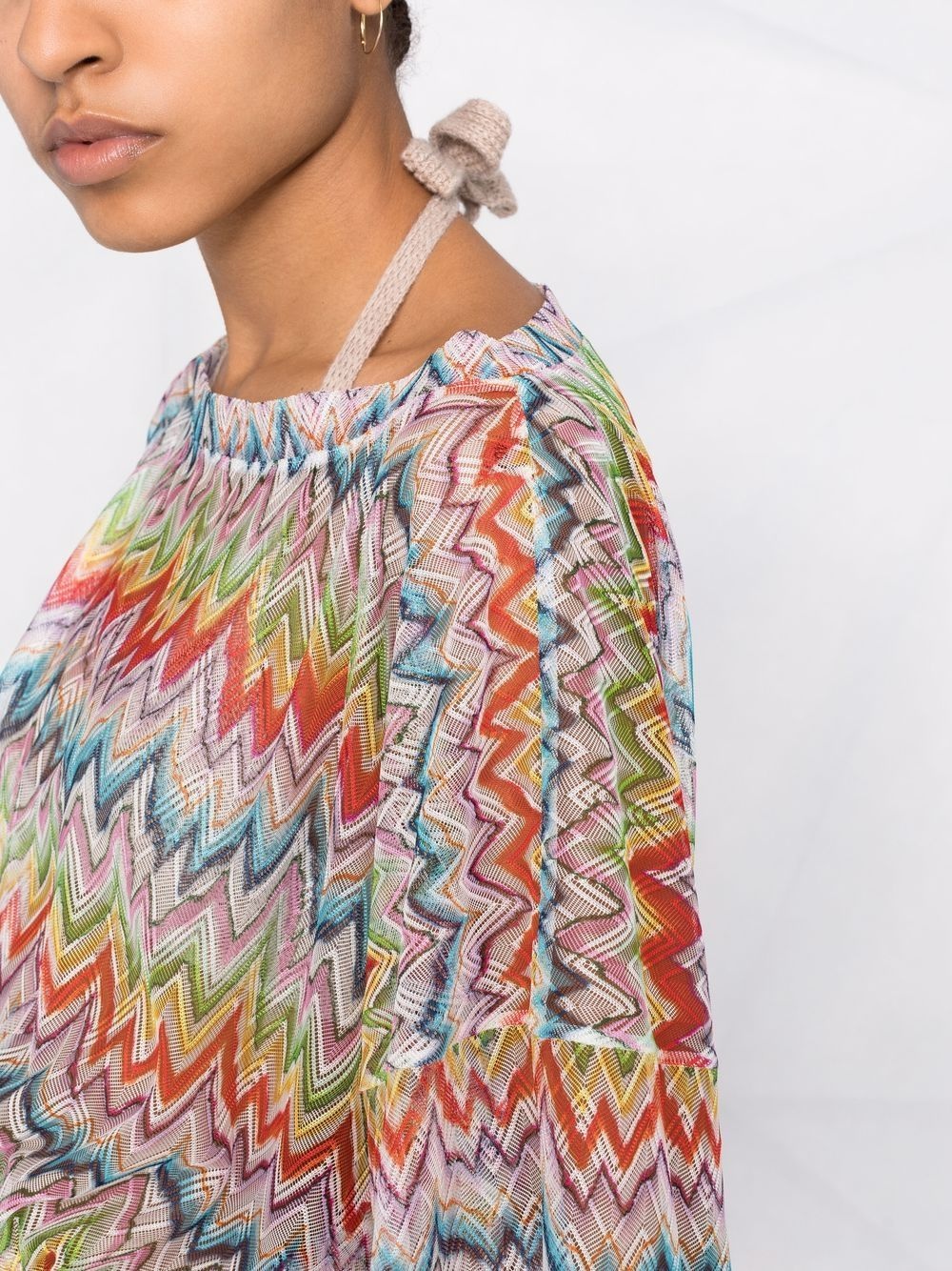 zigzag-print cropped top - 3