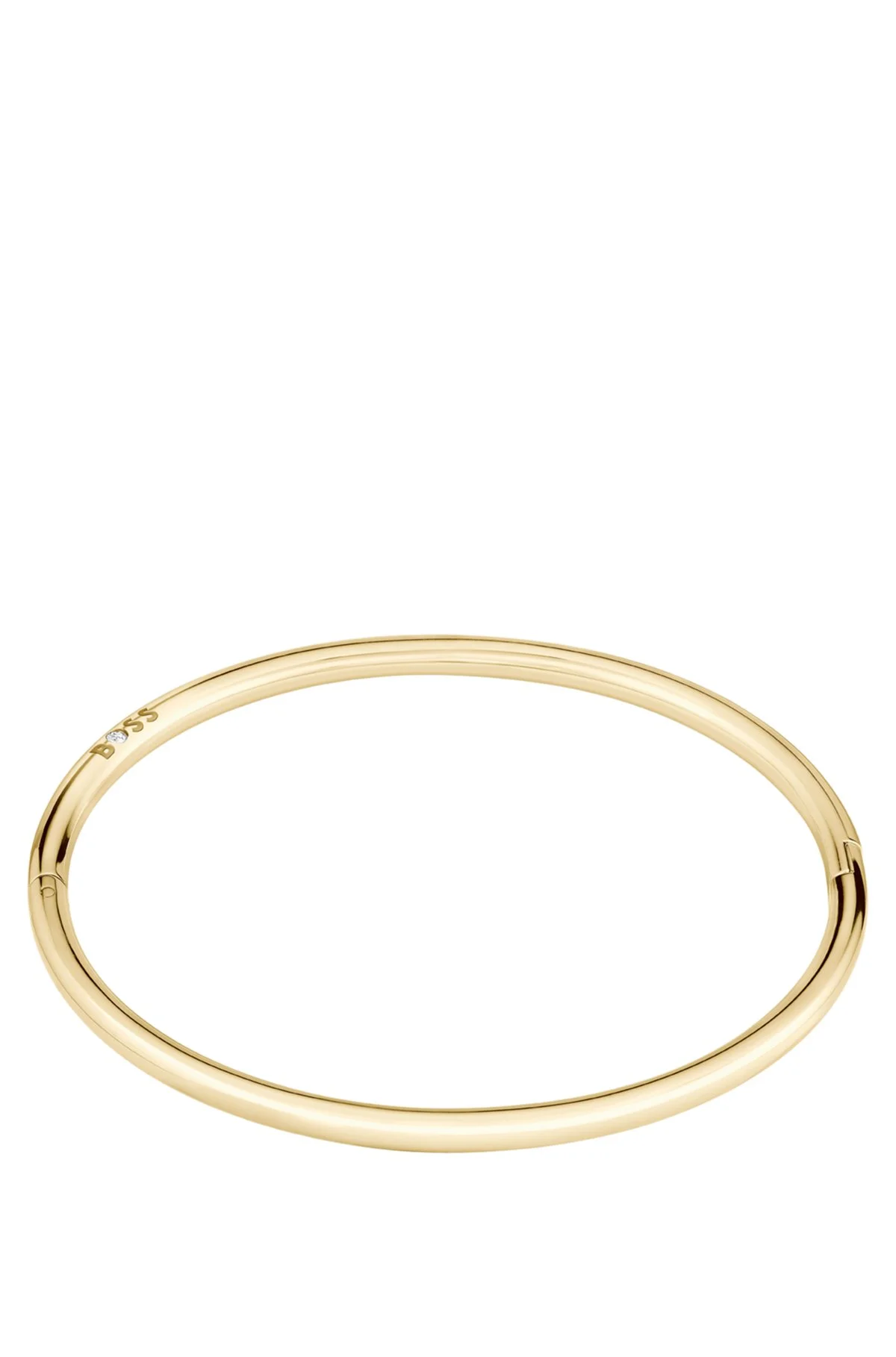 GOLD-TONE BANGLE WITH LOGO DETAIL - 1