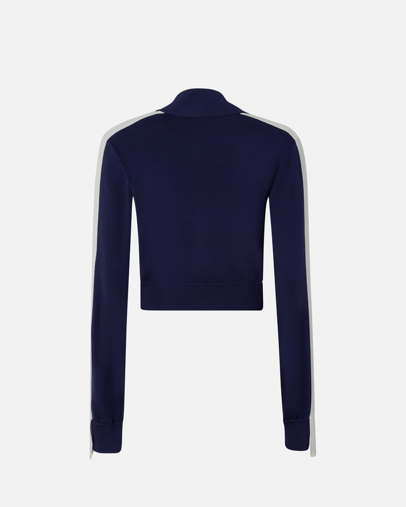 PINKO TECHNICAL FABRIC SHORT SWEATSHIRT WITH RAISED LOGO AND ZIP outlook