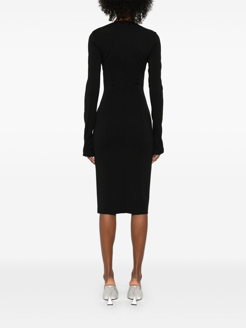 zip-fastening midi dress - 4