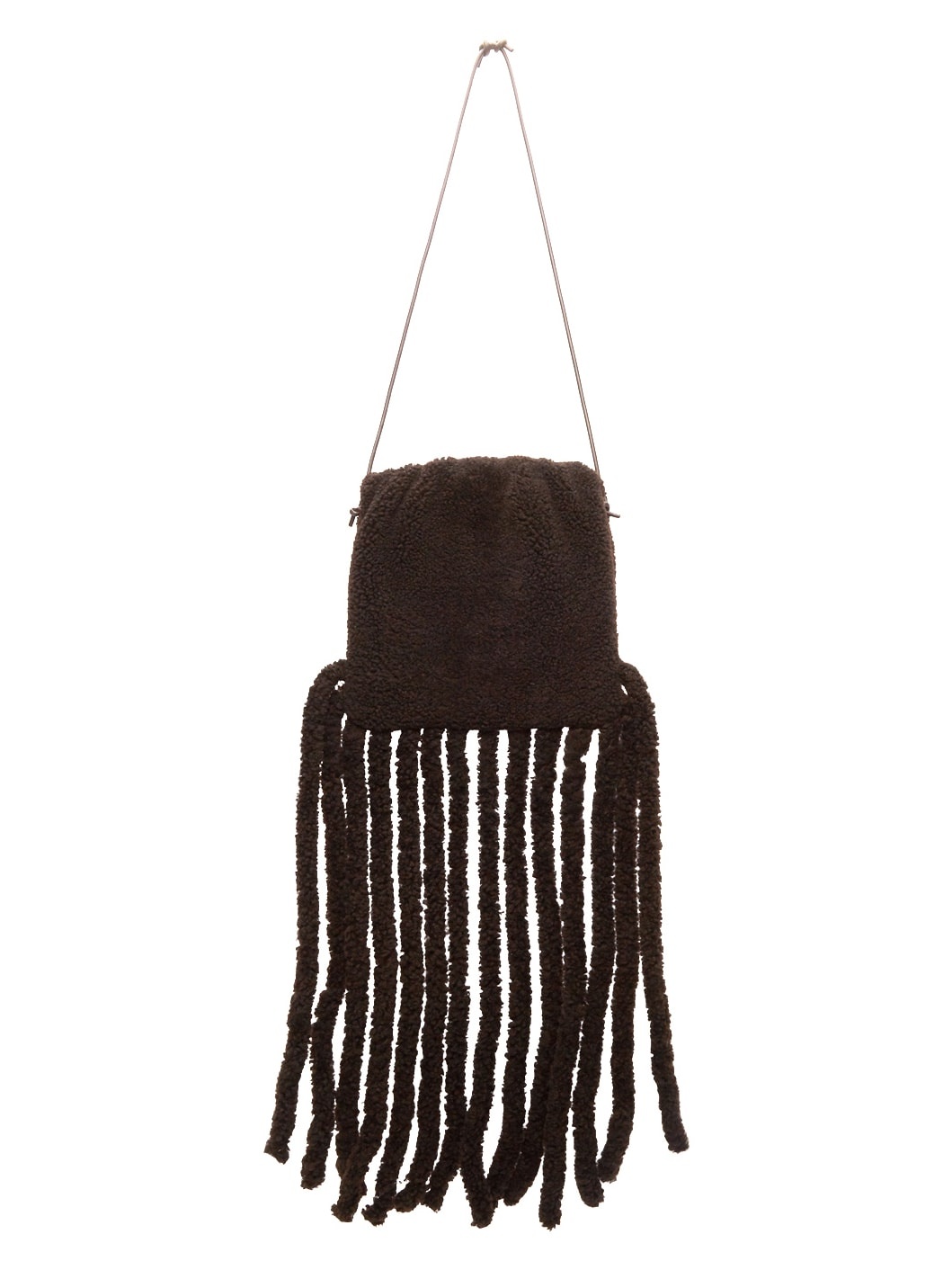 Brown Shearling 'The Fringe' Bag - 3