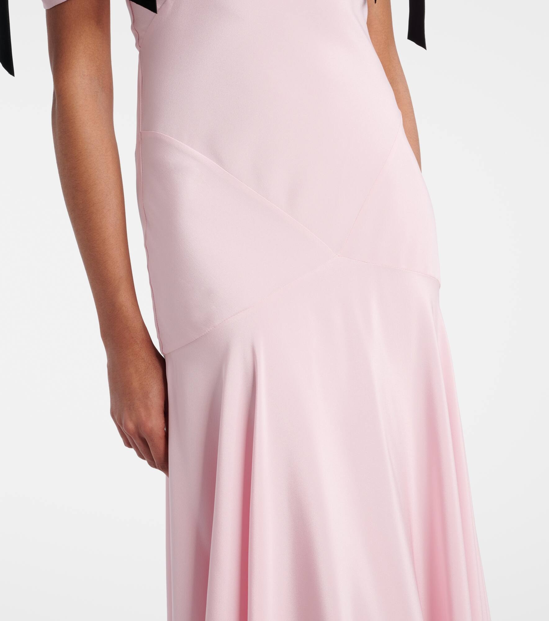 Bow-detail silk crêpe gown - 5