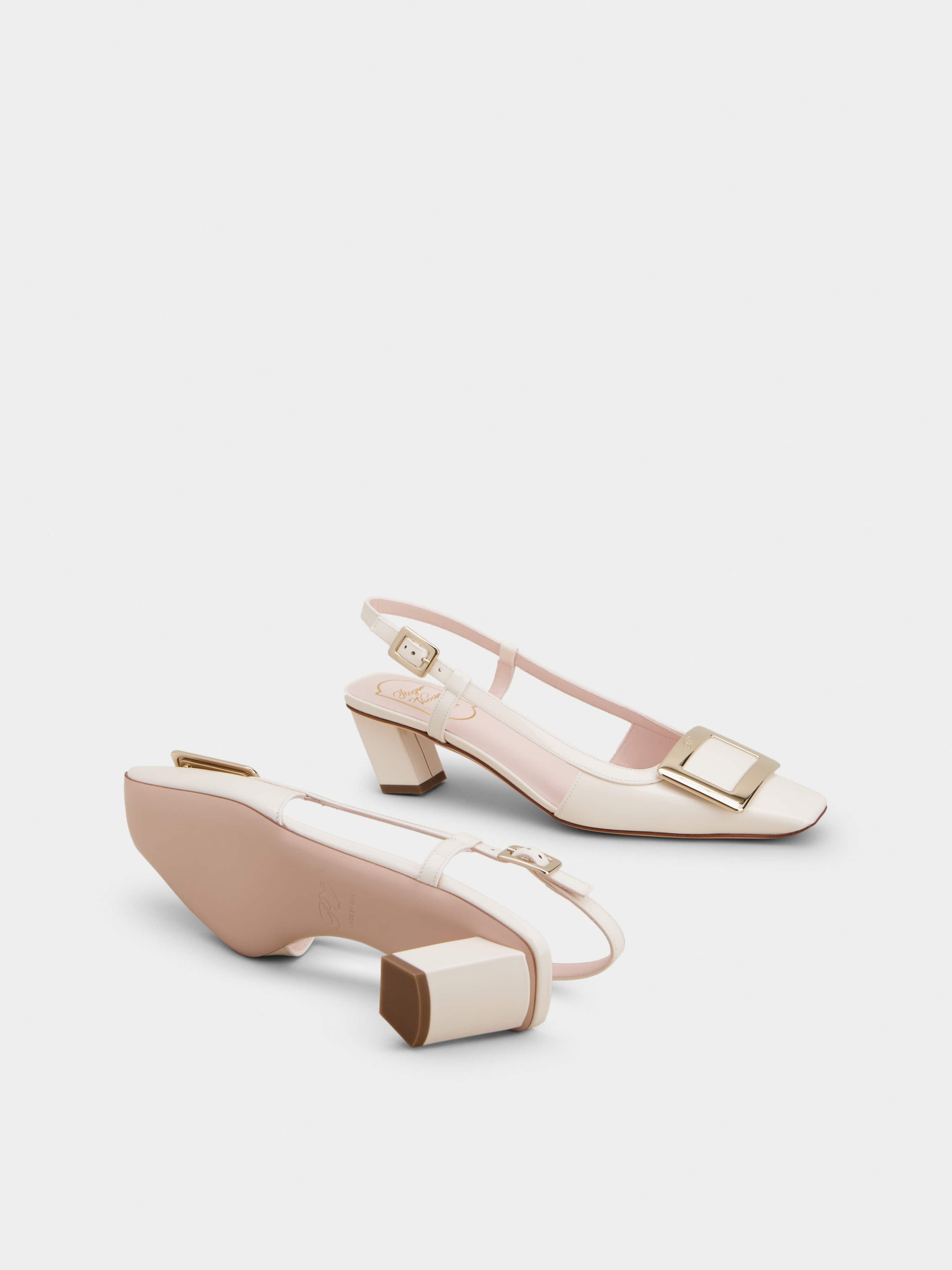Belle Vivier Metal Buckle Slingback Pumps in Patent Leather - 6