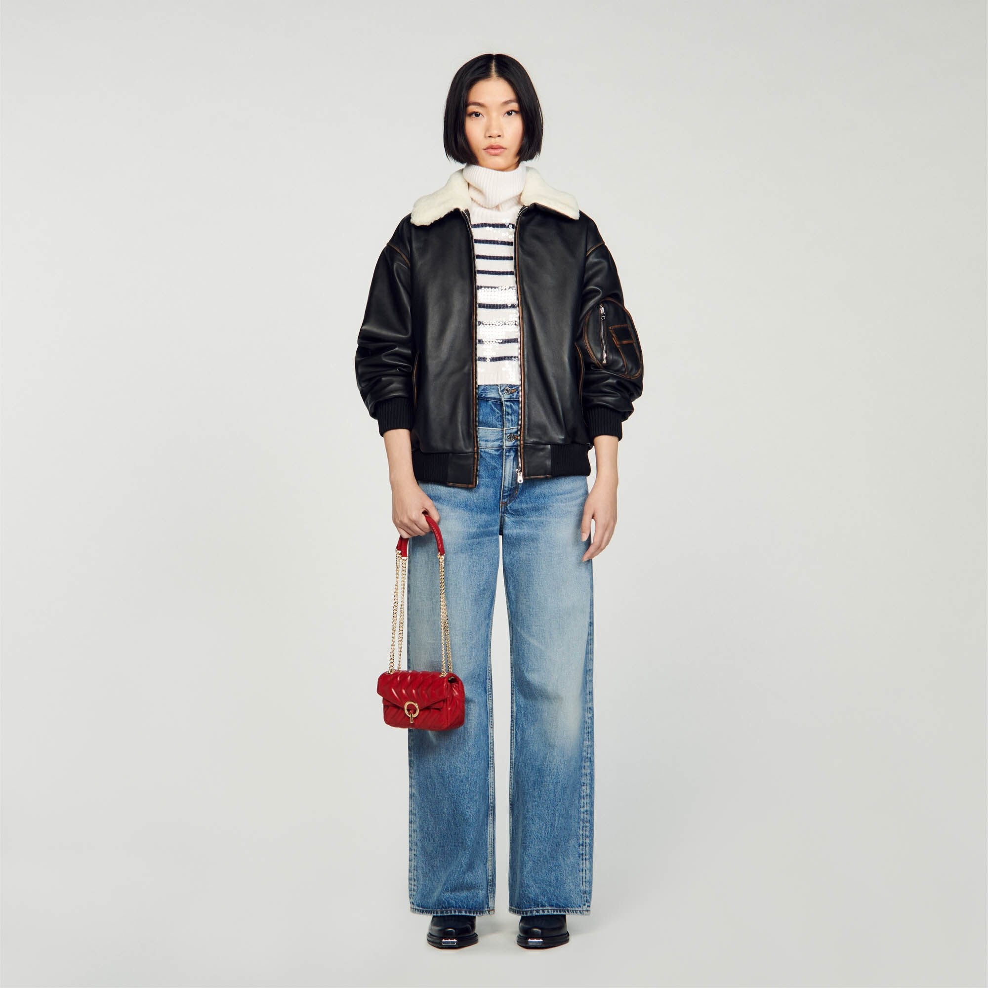 LEATHER BOMBER JACKET - 2