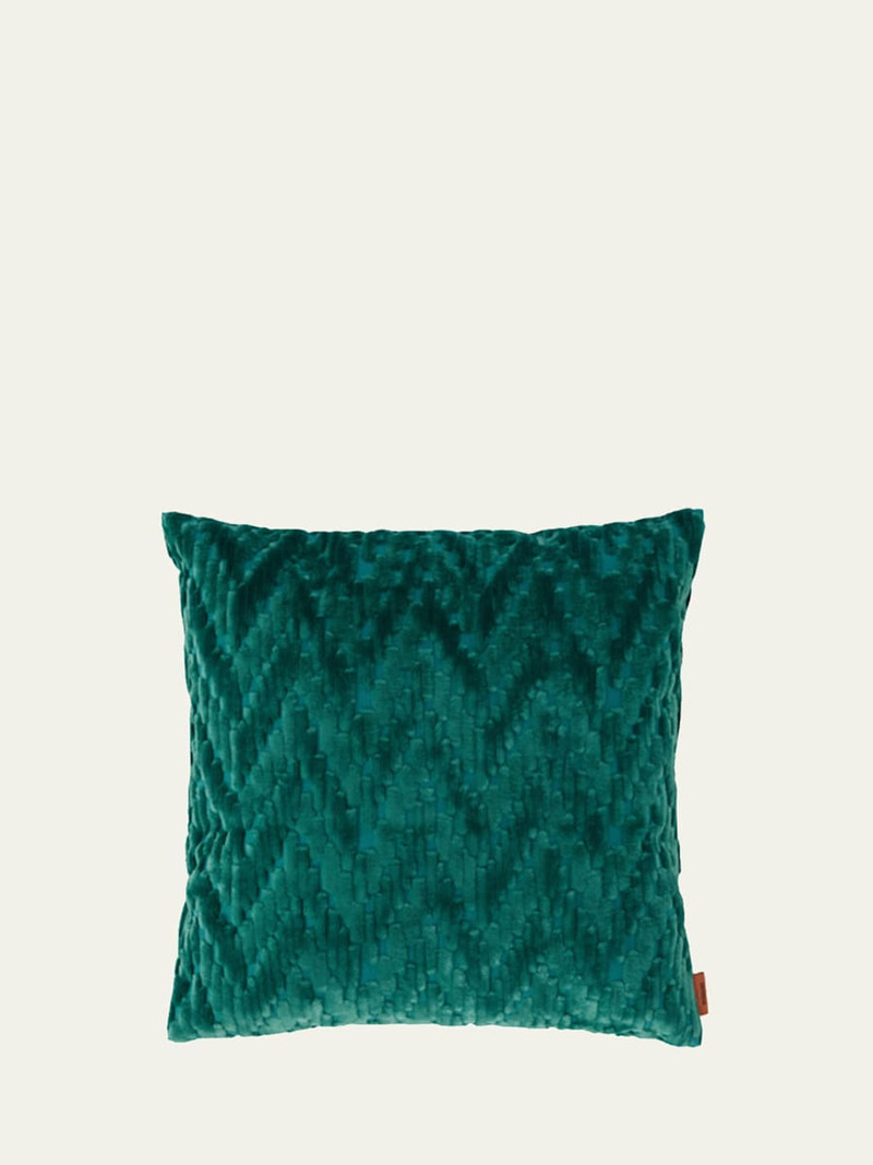 Fossile Embossed Chevron Cushion, 16" Square 1
