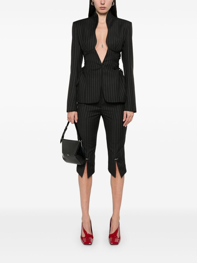 MUGLER pinstripe sculptural jacket outlook