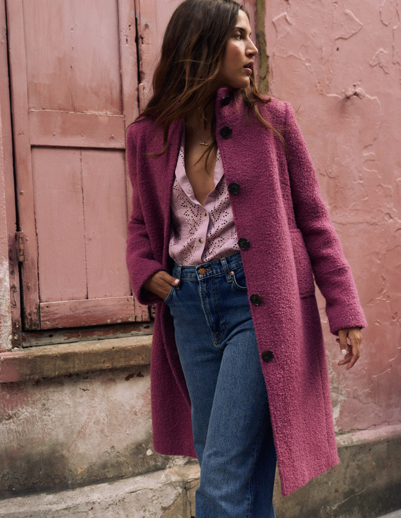 Funnel Neck Coat-Pink Heather 7