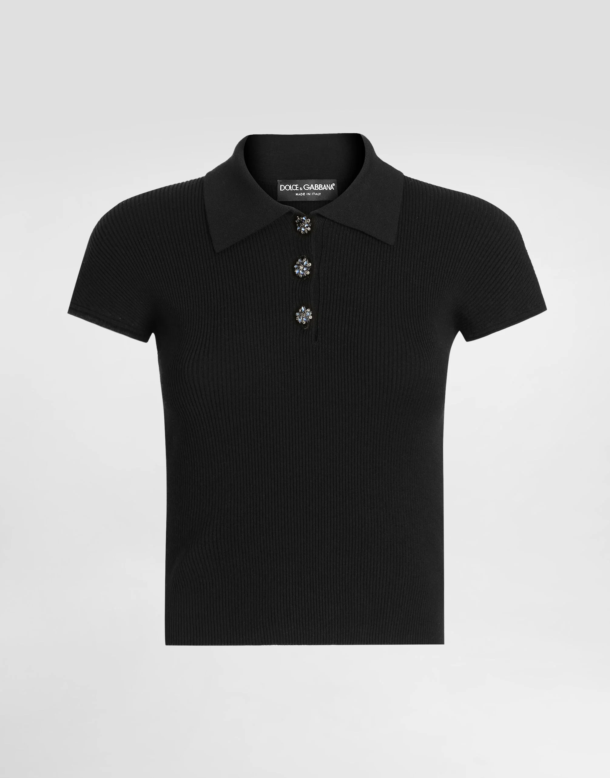 Ribbed polo sweater - 1