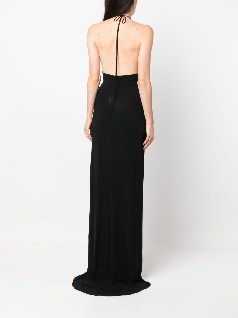 floral-appliquÃ© halterneck maxi dress - 4