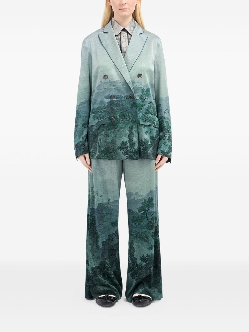 Pierre-Louis Mascia landscape-print double-breasted blazer outlook