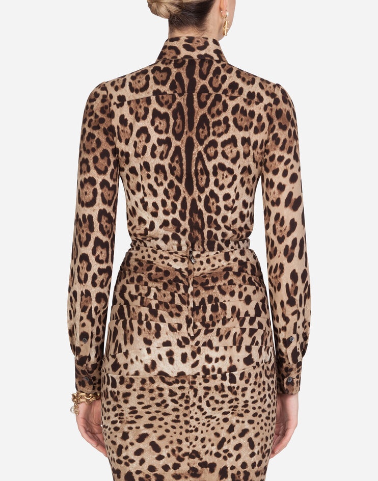 Leopard-print charmeuse shirt - 2