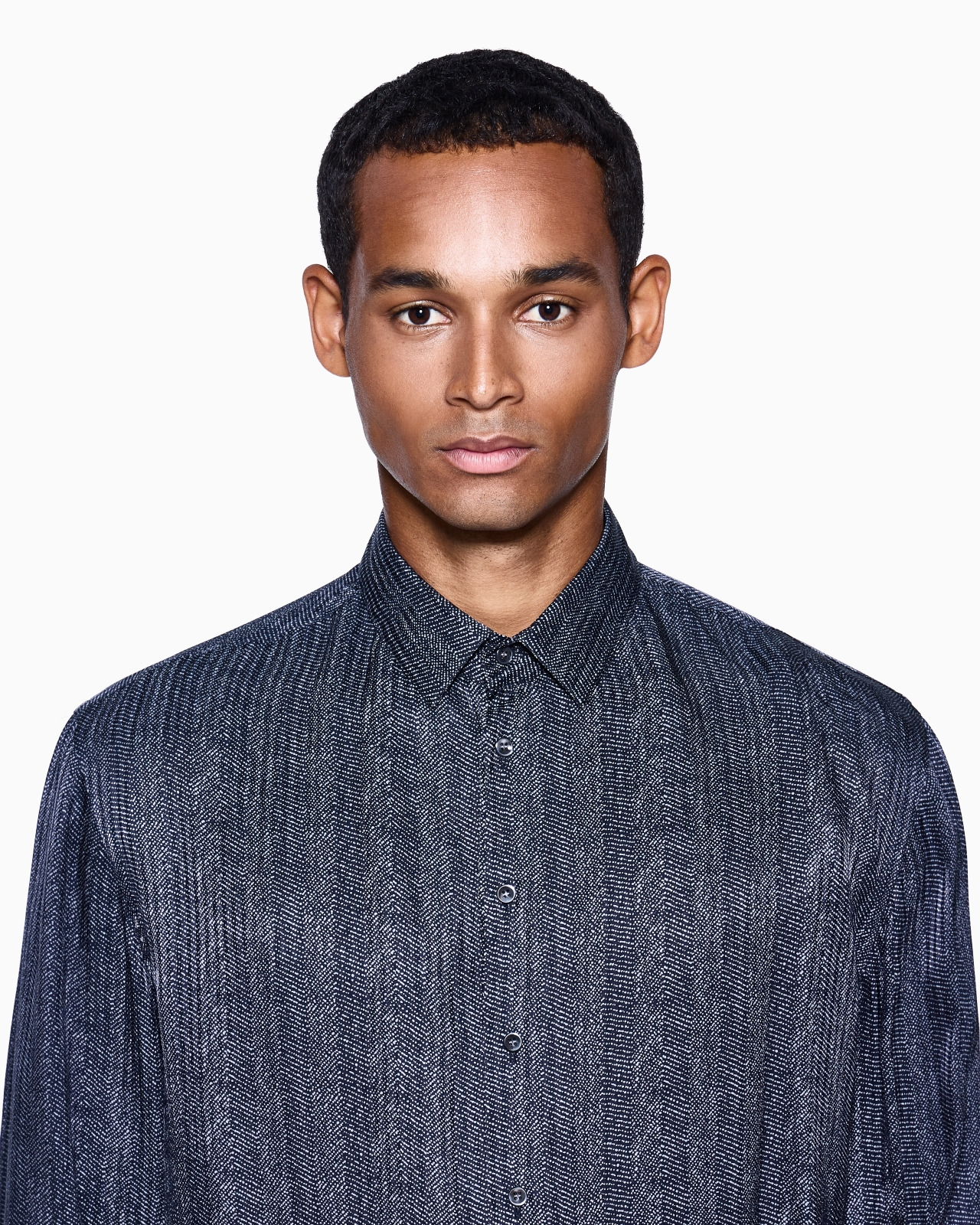 REGULAR-FIT PRINTED VISCOSE AND SILK SHIRT - 5