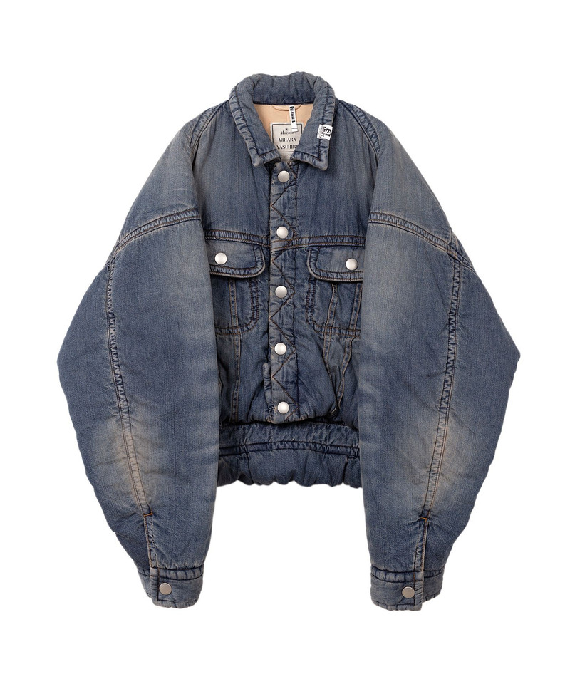 Roll-up Hem Puffer Denim Jacket 20
