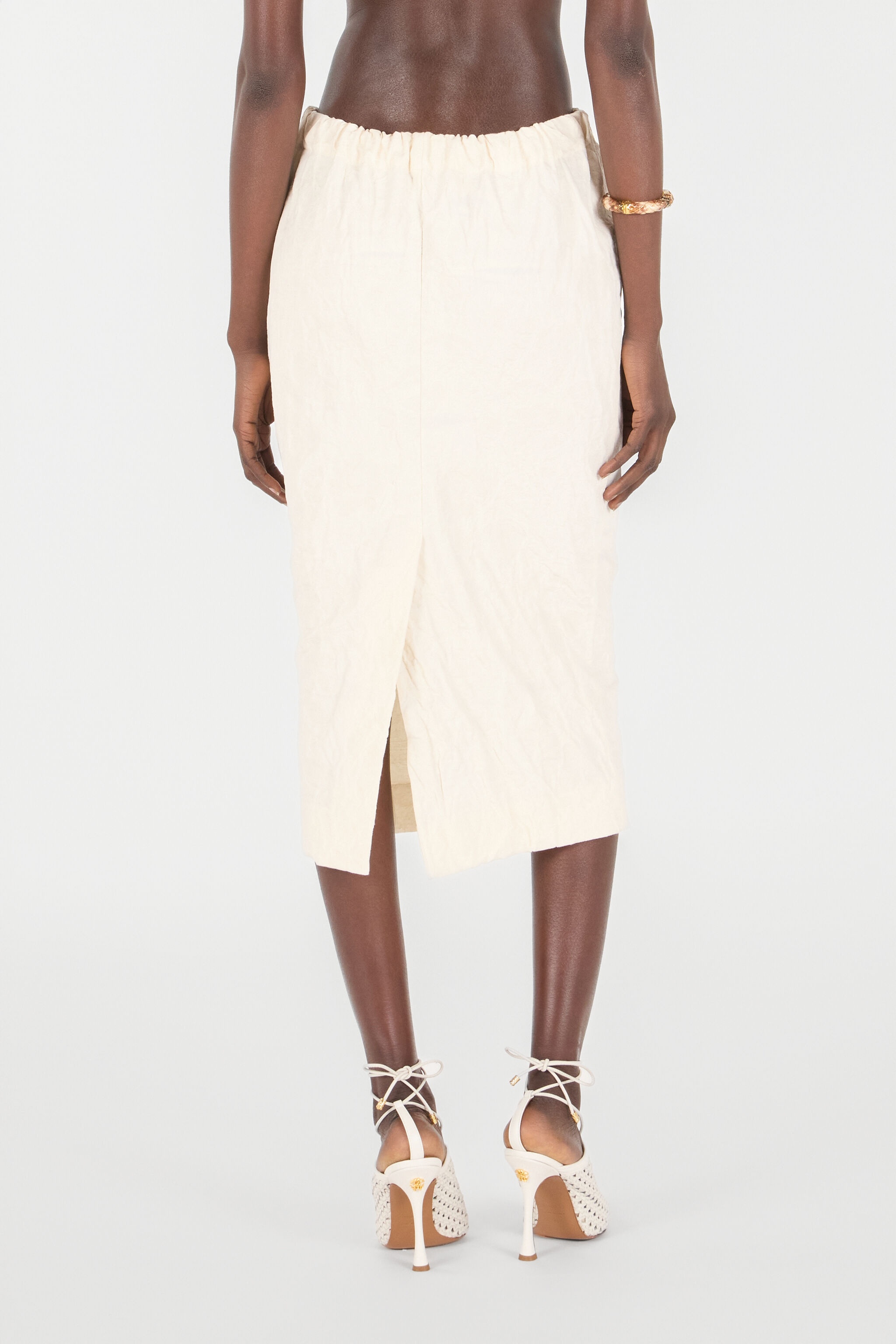 Midi Skirt with Drawstring - 4