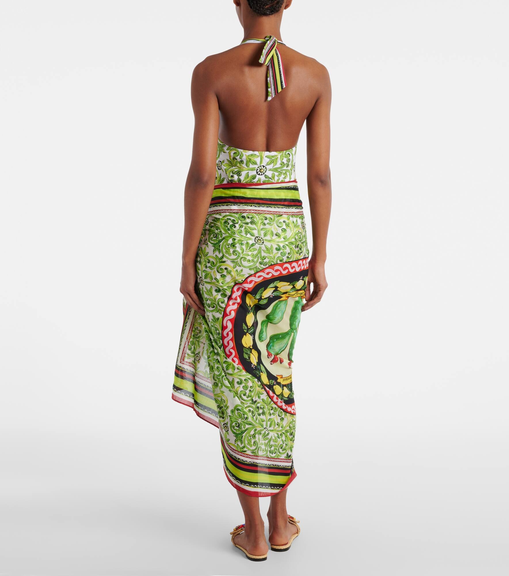 Printed cotton beach cover-up - 3