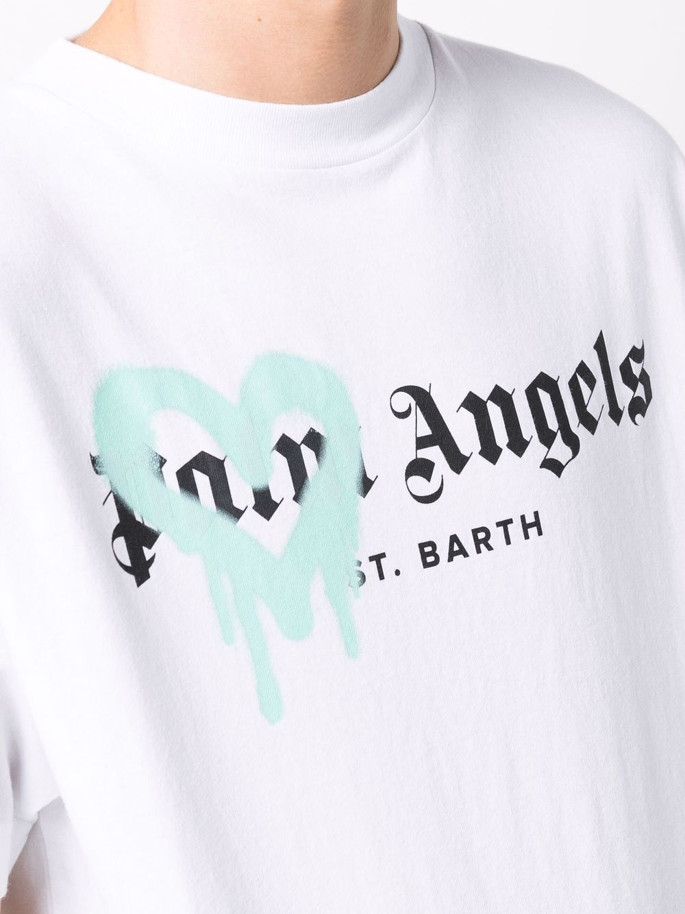 sprayed heart logo T-shirt - 5