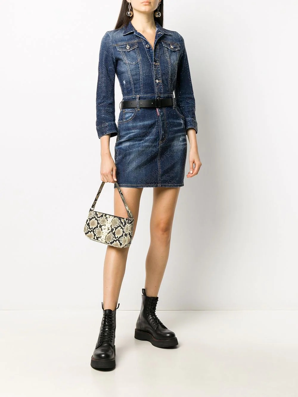 denim mini dress - 2