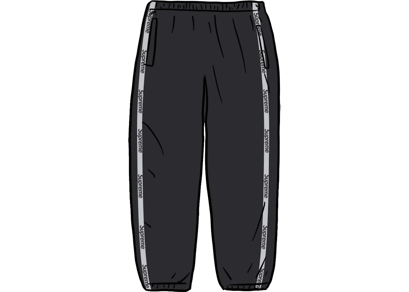 Supreme Reflective Zip Track Pant Black - 1