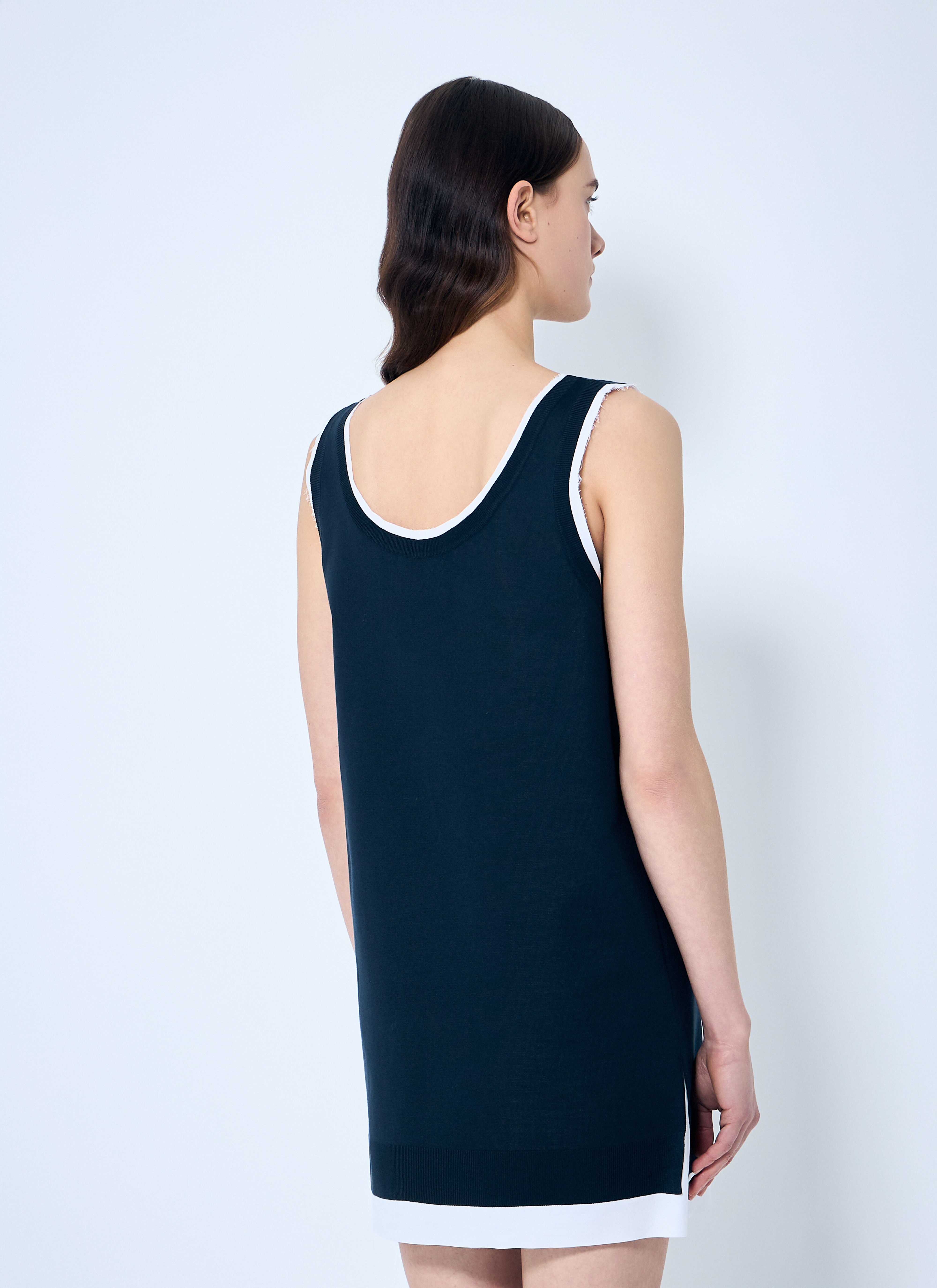 Knit And Poplin Mini Dress - 4