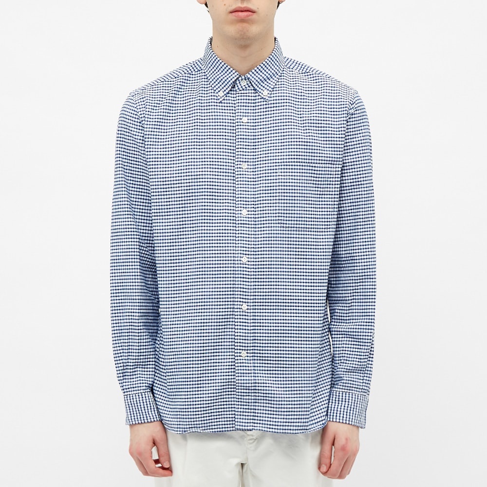 Beams Plus Button Down Oxford Gingham Shirt - 3