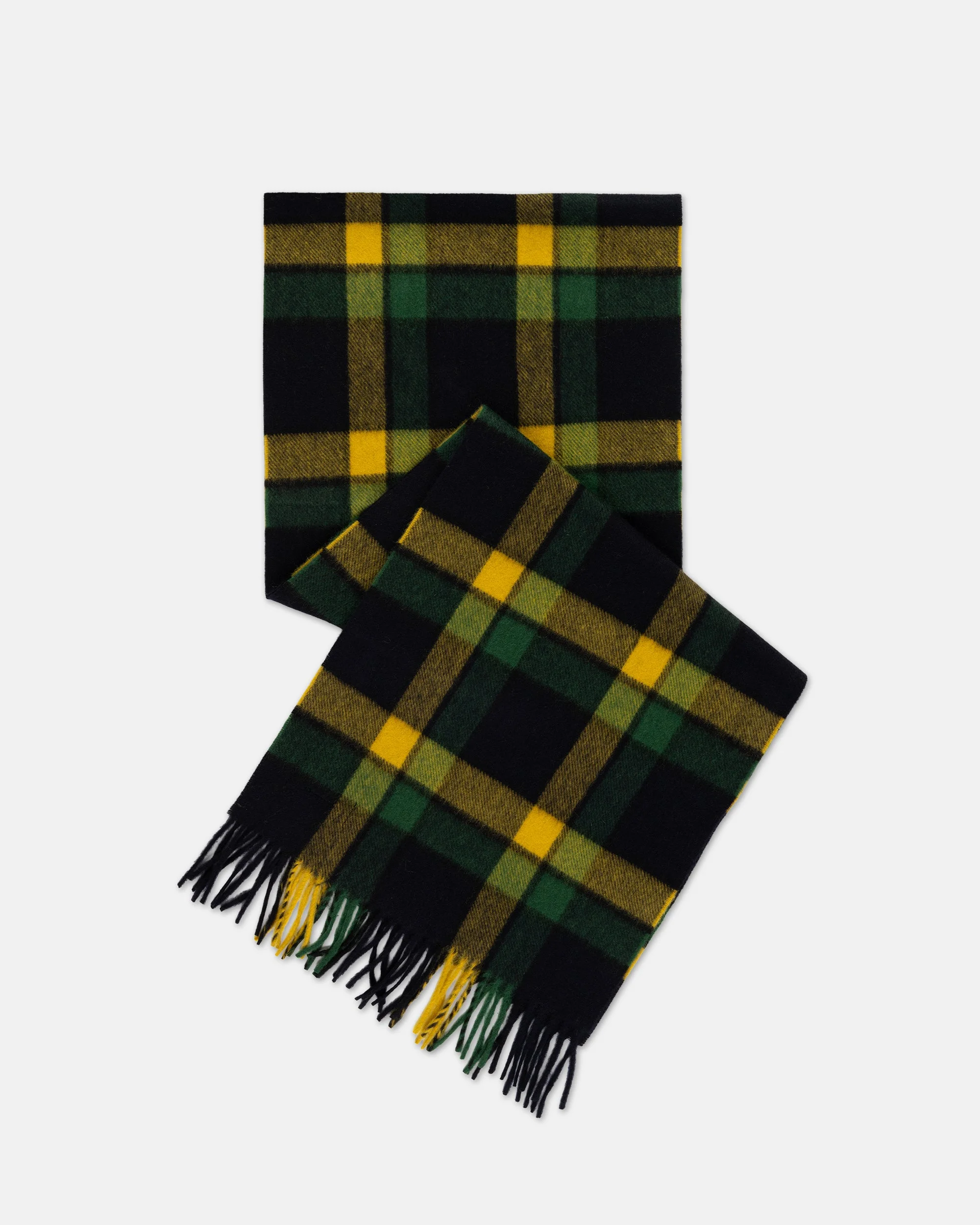 MADE-IN-ENGLAND HAWORTH PLAID CASHMERE MUFFLER - 1