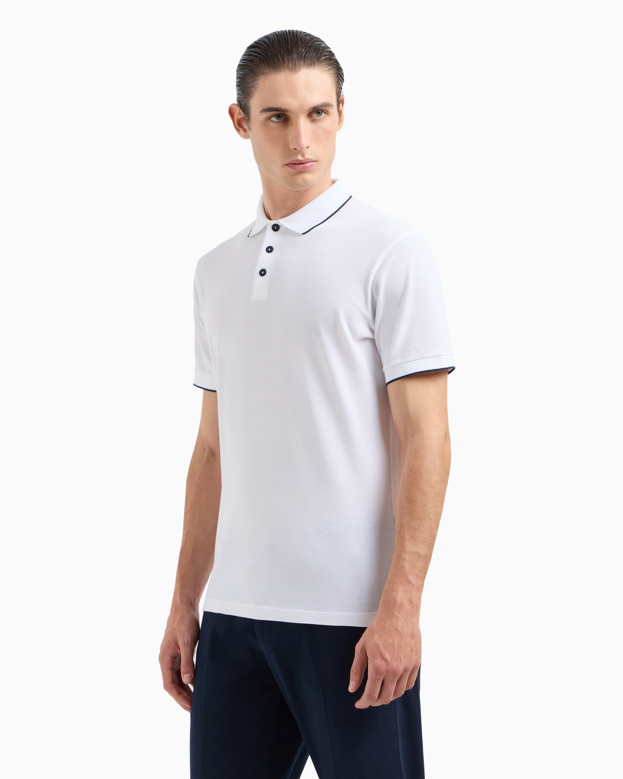Piqué polo shirt in lisle cotton yarn - 4