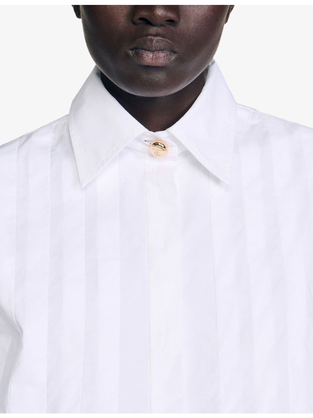 Pleated Cropped Cotton Shirt - 5