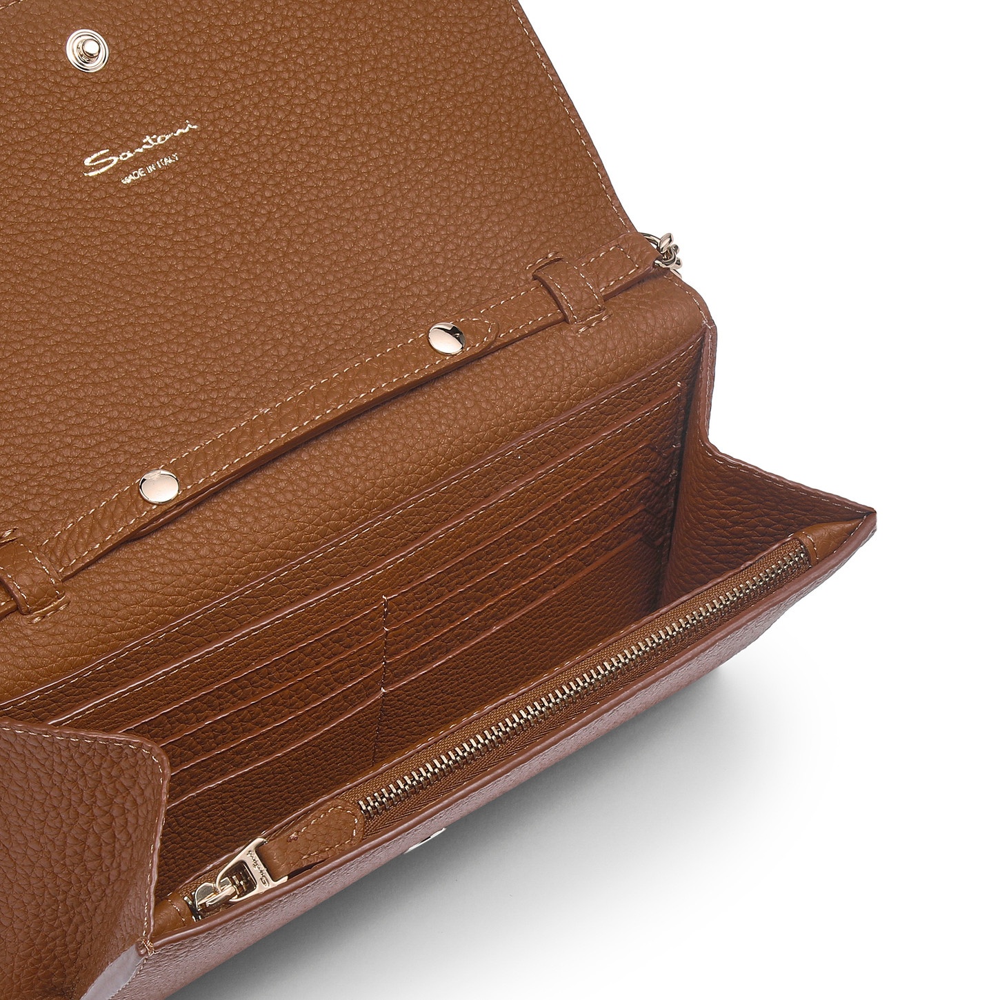 Light brown tumbled leather crossbody bag - 4