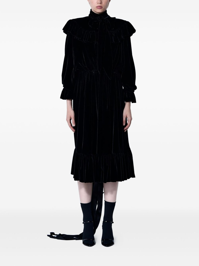 BALENCIAGA ruffled lace-up midi dress outlook