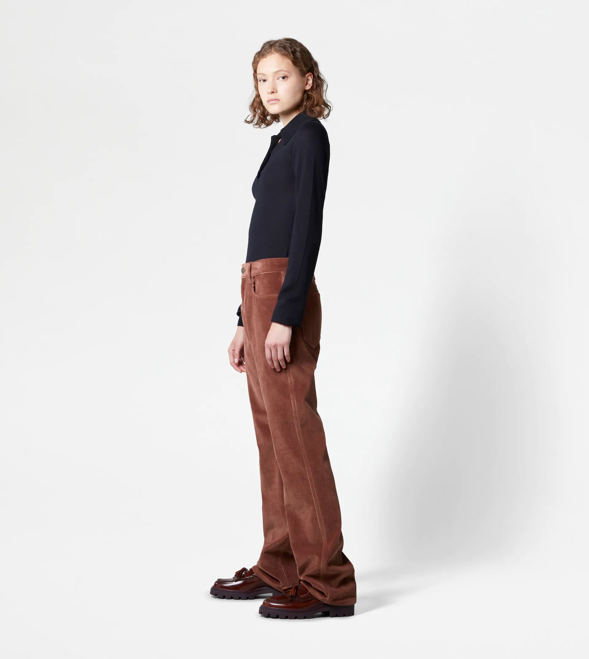 5-POCKET TROUSERS IN VELVET - PINK - 4