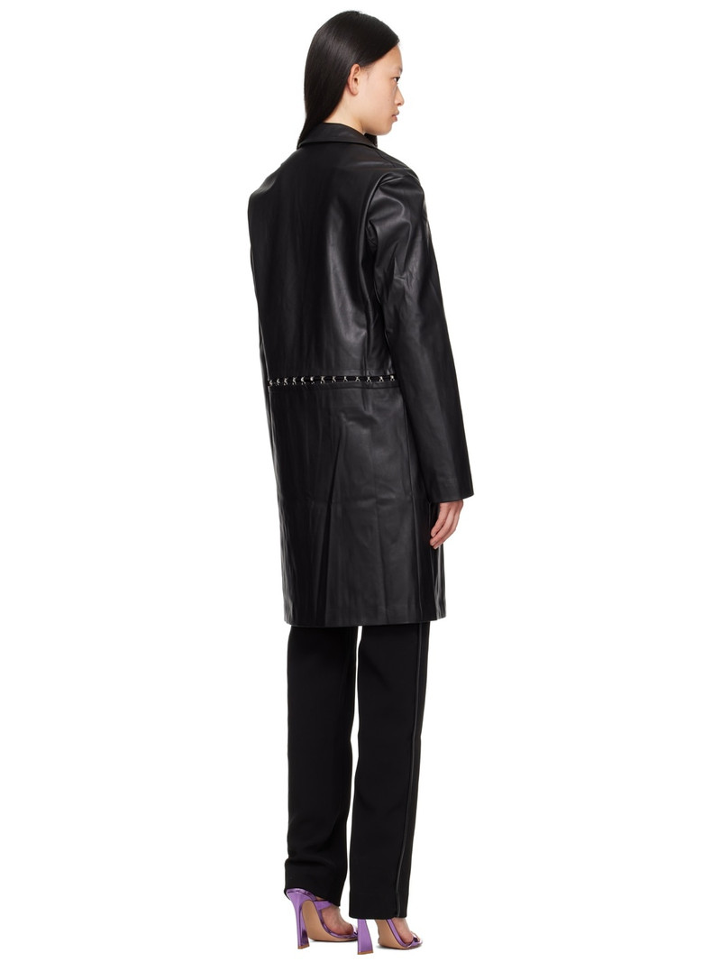 Black Tailored Faux-Leather Jacket 3