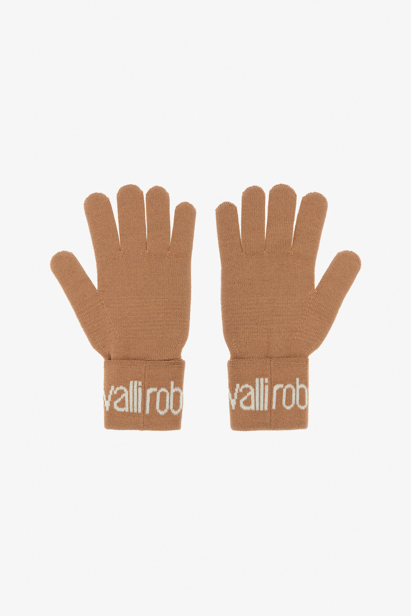 Roberto Cavalli Wool Blend Gloves with Logo outlook